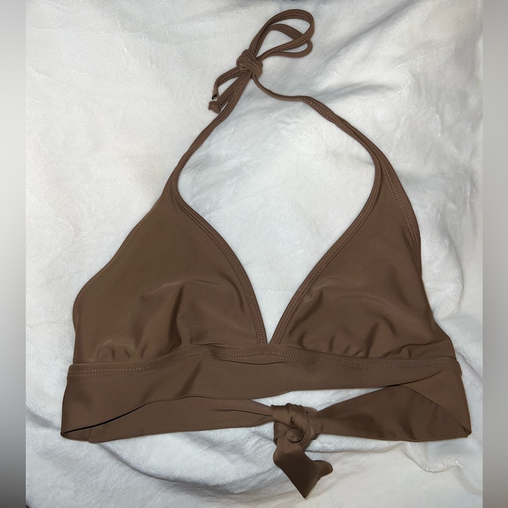 Body Glove brown tie up swim suit top